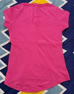 Girls Pink T-shirt With Sequence Design