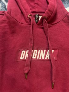 Burgundy H&amp;M Cropped Hoodie