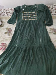 Boho Embroidered Green Dress