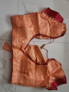 Orange Fabulous Silk Saree With Stiched Blouse