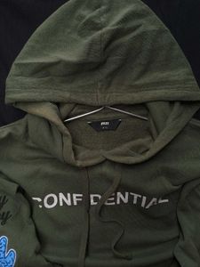Olive Green Unisex Sweatshirt with Hoodie