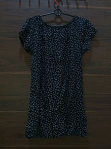Black top with white circle print