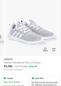 Adidas Cloudfoam Pure 2.0 Sneakers UK 5