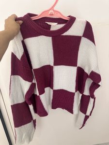 Checkerboard Knit Sweater