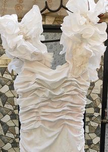 White Ruffled Mermaid Gown