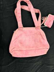 Vintage Y2K Playboy Pink Suede Bag