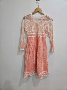 Peach Embroidered Dress