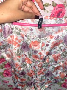RIO Floral Crop Top With Tie Up