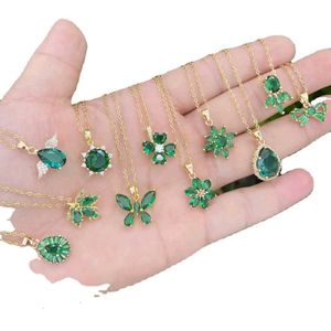 Emerald Bow Pendant Necklace