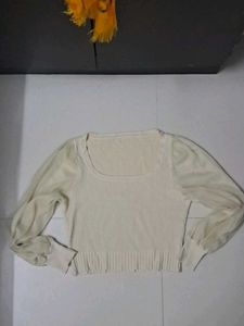 Sheer Sleeve Knit Top