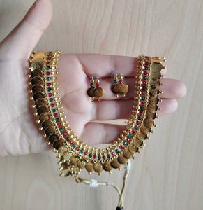 Gold Coin Necklace &amp; Earring Set ❤️