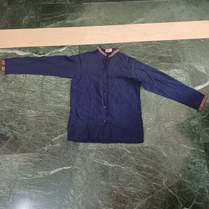 Fabindia Navy Blue Women's Kurta Shirt