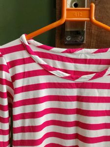 Striped Pink &amp; White Top