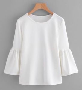 White Puff Sleeve Tie Top