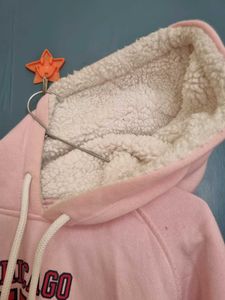 Pink Woollen Hoodie!! Fleece Lining!!