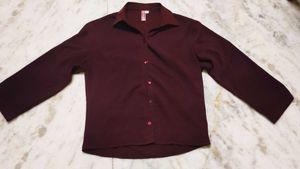 Burgundy Button-Down Shirt