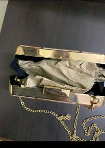 Women Diamond Shape Marble Clutch(Detachable Strap