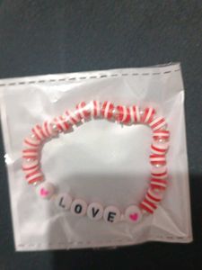 Beaded Bracelet with Heart Charm