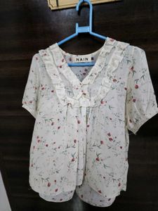 Floral Ruffle Top
