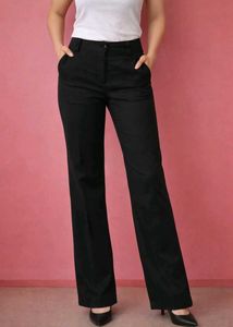Black Flared Leg Trousers