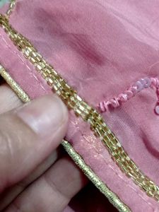 Pink Hand Work Suit Riyon Bottom