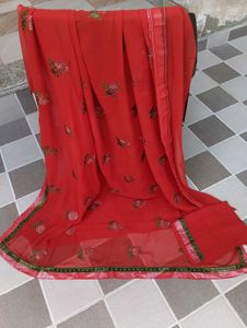 Rose Embroidery Saree
