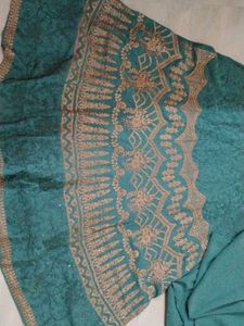 Beautiful Golden Thread Work Gown.