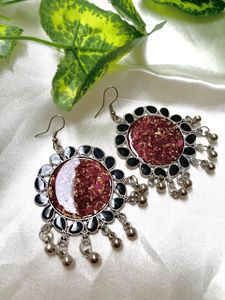 Resin Rose Jhumkas