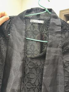 Lace Sleeve Black Blazer