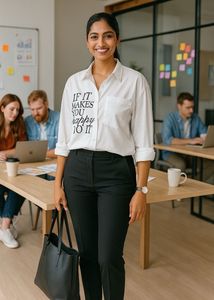 🤍PULL &amp; BEAR –“The Happy Rule Statement Shirt”🤍
