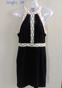 Gorgeous Black Velvet With Pearl Dress