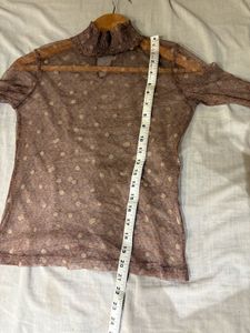 Beautiful Brown Mesh Top