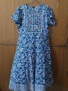 Blue Kurta And Purse