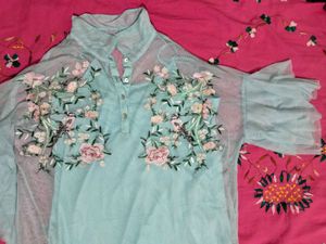 Vero ModaVero Moda Sterling Blue Embroidered Tunic