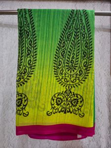 Elegant Green Printed Saree
