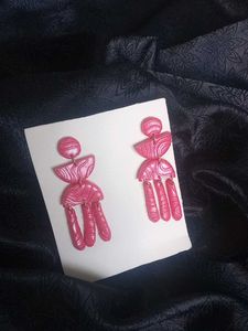 Statement Red Polymer Clay Earrings