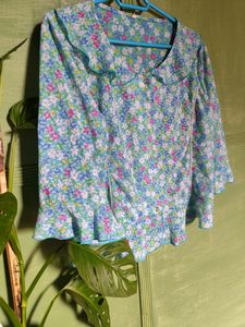 Korean Style Floral Top