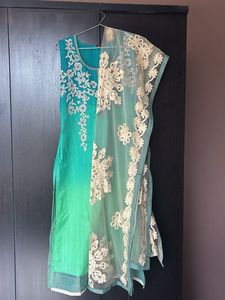 Green Embroidered Kurta