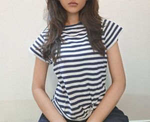 Striped T-Shirt With Tie-Up Detail