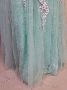 Elegant Aqua Embellished Gown