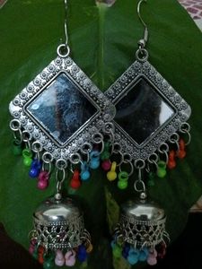 Mirrored Jhumka Earrings