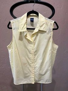 Basic Editions Shirt Top Women's Size XL Yellow