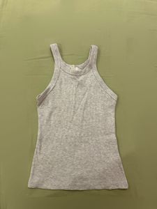 h&amp;m Gray Ribbed Tank Top