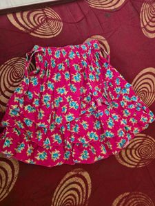 Floral Print Ruffle Mini Skirt