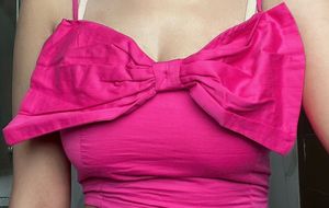 Pink bow cami top