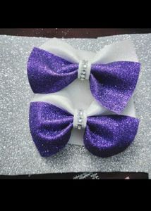 Handmade Purple Glitter Bow Headbands