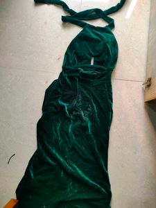 GREEN VELVET DRESS