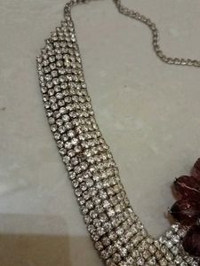 Rhinestone Flower Necklace (Some Stones Have Lost)