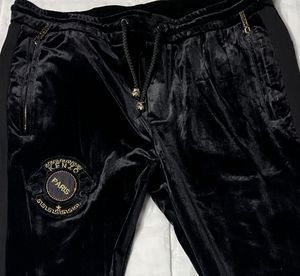 Elegant Black Velvet Joggers