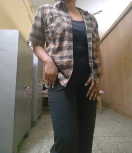 Brown Plaid Flannel Shirt